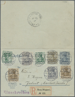 GA Deutsche Kolonien - Marshall-Inseln - Mitläufer: 1908, Antwortpostkarte 2+3 Pfg. Germania Von JALUIT - Marshalleilanden