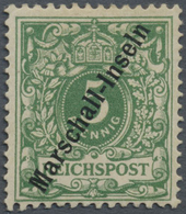 * Deutsche Kolonien - Marshall-Inseln: 1899, 5 Pfg. Grün, Steiler Aufdruck, Mehrfach Signiert U. A. Do - Marshalleilanden