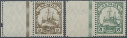 ** Deutsche Kolonien - Samoa: 1919, 3 Pfg. Und 5 Pfg. Kaiseryacht Mit WZ 1, Postfrisch Jeweils Mit Link - Samoa