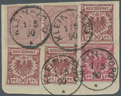 Brfst Deutsche Kolonien - Togo-Vorläufer: 1890, 2 M. Mittelrosalila, Zwei Einzelwerte, 10 Pfg. Krone/Adler - Togo