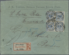 Br/ Deutsche Kolonien - Togo-Vorläufer: 1890/99, 20 Pfennig Krone&Adler Im Viererblock Auf Dreifach-gewi - Togo