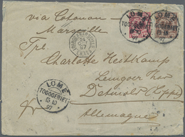 Br Deutsche Kolonien - Togo-Vorläufer: 1897, 50 Pfg. Krone/Adler In Mischfrankatur Mit 10 Pfg. Aufdruck - Togo