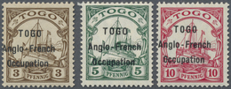 * Deutsche Kolonien - Togo - Britische Besetzung: 1914, Kaiseryacht Mit Aufdrucktype I (Zeilenabstand - Togo