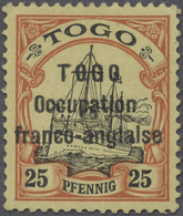 * Deutsche Kolonien - Togo - Französische Besetzung: 1915: 25 Pfg., Fetter Aufdruck Der Missionsdrucke - Togo