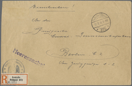 Br Feldpost 1. Weltkrieg: 1918, Eingeschriebene "Heeressache" Mit Aufgabestempel "DEUTSCHE FELDPOST 372 - Sonstige & Ohne Zuordnung