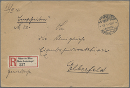 Br Militärmission: 1917, FELDPOST MIL.MISS.KONSTANTINOPEL 13-1-1917 Auf Feldpost-R-Brief Nach Elberfeld - Turkey (offices)