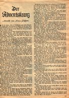 Der Adventskranz  / Artikel,entnommen Aus Zeitschrift / 1937 - Colis