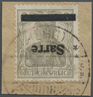 Brfst Deutsche Abstimmungsgebiete: Saargebiet: 1920; Germania 2 Pf. Mit Kopfstehendem Aufdruck Auf Briefst - Sonstige & Ohne Zuordnung