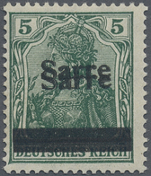 * Deutsche Abstimmungsgebiete: Saargebiet: 1920, Sarre-Germania 5 Pf. Dunkelopalgrün, Allseits Tadello - Altri & Non Classificati