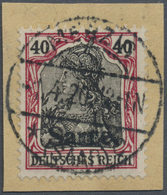 Brfst Deutsche Abstimmungsgebiete: Saargebiet: 1920, Germania 40 Pf., Der Aufdruck Mit ABART "nur Schrift - Other & Unclassified