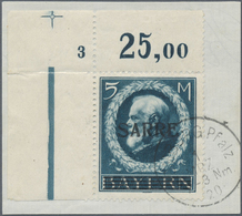Brfst Deutsche Abstimmungsgebiete: Saargebiet: 1920, 5 M. Ludwig Mit Aufdruck 'SARRE', Luxus-Briefstück Mi - Autres & Non Classés