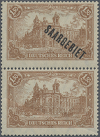 * Deutsche Abstimmungsgebiete: Saargebiet: 1920 Deutsches Reich 1,50 M Braunocker Senkrechtes Paar, Ob - Altri & Non Classificati