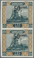 */** Deutsche Abstimmungsgebiete: Saargebiet: 1921, Landschaften '50 Cent.' Auf 1.25 Mark Grünblau/gelbbr - Other & Unclassified