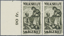 ** Deutsche Abstimmungsgebiete: Saargebiet: 1928, Volkshilfe Gemälde, 3 Fr. Im Postfrischen Waagerechte - Altri & Non Classificati