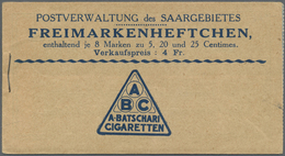 ** Deutsche Abstimmungsgebiete: Saargebiet - Markenheftchen: 1924, Freimarken "Landschaftsbilder", Komp - Andere & Zonder Classificatie