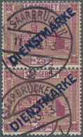 O/ Deutsche Abstimmungsgebiete: Saargebiet - Dienstmarken: 1923, 25 C. Dienstmarken Als Senkrechtes Paa - Dienstzegels