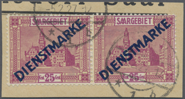 Brfst/ Deutsche Abstimmungsgebiete: Saargebiet - Dienstmarken: 1923, 25 C. Dienstmarken Als Waagerechtes Pa - Service
