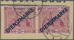 Brfst/ Deutsche Abstimmungsgebiete: Saargebiet - Dienstmarken: 1923, 25 C. Dienstmarken Als Waagerechtes Pa - Dienstmarken