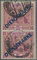 Brfst/ Deutsche Abstimmungsgebiete: Saargebiet - Dienstmarken: 1923, 25 C. Dienstmarken Als Senkrechtes Paa - Dienstmarken