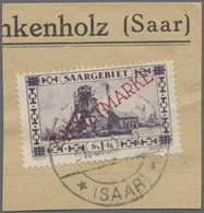 Brfst Deutsche Abstimmungsgebiete: Saargebiet - Dienstmarken: 1930, Freimarke 1 Fr Schwärzlichbraunviolett - Service