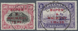 O Belgische Besetzung - Eupen Und Malmedy: 1920, Freimarken Von Belgien Mit Aufdruck "Eupen & Malmedy" - OC38/54 Belgian Occupation In Germany