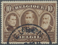 O Belgische Besetzung - Eupen: 1920, Freimarken Von Belgien Mit Aufdruck "Eupen", 10 Fr Braun, Sauber - OC38/54 Belgische Bezetting In Duitsland