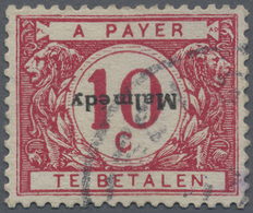 O Belgische Besetzung - Malmedy-Portomarken: 1920, Portomarke 10 C Rot Mit KOPFSTEHENDEM AUFDRUCK  "MA - OC38/54 Belgian Occupation In Germany