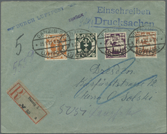 Br Danzig: 1921, Flugpost 60 (Pfg.)u. 2 M Mit Staatswappen 5 (Pfg.)u.25 (Pfg.)auf Luftpost-Einschreib-D - Sonstige & Ohne Zuordnung