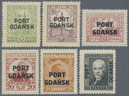 ** Danzig - Polnische Post (Port Gdansk): 1926,  5, 10, 15, 20, 25 Gr. Und 1 Zl. Freimarken Postfrisch - Andere & Zonder Classificatie