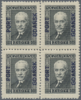 ** Danzig - Polnische Post (Port Gdansk): 1926, 1 Zl. Fereimarken, Postfrischer Viererblock In Perfekte - Andere & Zonder Classificatie