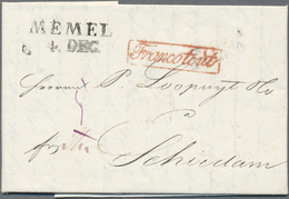 Br Memel: 1823/1840, 4 Faltbriefe Mit L2 "P. MEMEL" Bzw. "MEMEL" Und L1 "Franco" Mit Großem Und Kleinem - Memel (Klaipeda) 1923