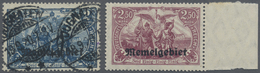 O/** Memel: 1920, Kleines Los Bestehend Aus 2 M. Nord Und Süd, Dunkelkobaltblau, Mit Plattenfehler "Krone - Memelgebiet 1923