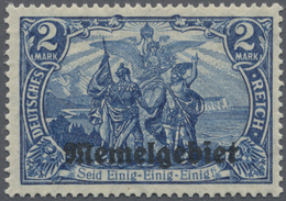 ** Memel: 1920, 2 M. Nord Und Süd, Schwarzblau, Postfr., Tadellose Zähnung, Gummierung Fleckig, Gepr. D - Memelland 1923