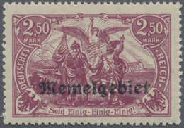 ** Memel: 1920, 2.50 M. Nord Und Süd Dunkelbraunlila, Postfrisch, Tadellos, Gepr. Klein BPP (Mi. 1.000, - Memelland 1923