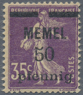 ** Memel: 1920, Freimarke Von Frankreich Mit Aufdruck 50 Pf Auf 35 C, GC-Papier, Signiert Klein BPP, (M - Memelland 1923