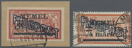 O/Brfst Memel: 1921, Kleines Los Bestehend Aus 60 Pfg. Auf 40 C. Flugpost, Rot/grau, Weißes Papier, Gest. Au - Memelland 1923