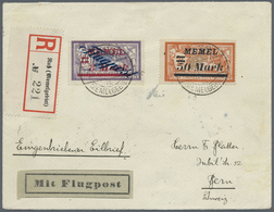 Br Memel: 1922, 3 M. Auf 60 C. Flugpost Mit Zusatzfrankatur 50 M. Auf 2 Fr. In Einwandfreier Qualität A - Memel (Klaïpeda) 1923