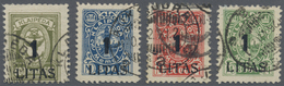 O Memel: 1923, 1 L. Auf 600 Und 800 Sowie 2000 Und 3000 M., Je Mit Aufdruckfehler "enger Abstand Zwisc - Memel (Klaïpeda) 1923