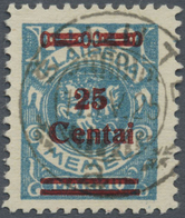 O Memel: 1923, Freimarke Von Memel Mit Geändertem Bdr.-Aufdruck, 25 C Auf 1000 M Grünlichblau, Aufdruc - Memel (Klaipeda) 1923