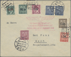 Br Sudetenland - Asch: 1938, Freimarken 50 H Auf 25 H Und 4 Werte 1,20 Kr. Auf 10 H. Bis 1 Kr Mit Beifr - Région Des Sudètes