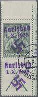 O Sudetenland - Karlsbad: 1938, 50 H. Bachmatsch Aus Der Rechten Oberen Bogenecke Mit überdrucktem Zie - Sudetenland