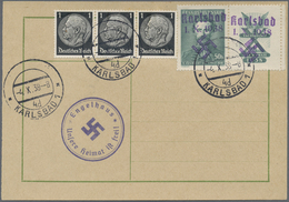 Brfst Sudetenland - Karlsbad: 1938, Gedenkmarke Fügner 50 H Mit Rechts Anhängendem Zierfeld Und Handstempe - Région Des Sudètes