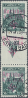 O Sudetenland - Karlsbad: 1938, 50 H. Kaschau Im Senkrechten Zwischenstegpaar Mit Teilen Der Nachbarma - Région Des Sudètes