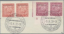 Brfst Sudetenland - Konstantinsbad: 1938, Freimarken 20 Und 30 Heller Mit Aufdruck "Sudetenland" Als Waage - Région Des Sudètes