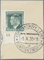 Brfst Sudetenland - Konstantinsbad: 1938, Freimarke 50 Heller (Benes) Mit Aufdruck "Sudetenland", Einwandf - Région Des Sudètes