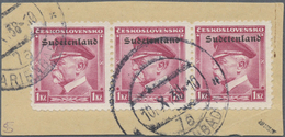 Brfst Sudetenland - Konstantinsbad: 1938, Freimarke 1 Krone Mit Aufdruck "Sudetenland", Waagerechter Dreie - Région Des Sudètes
