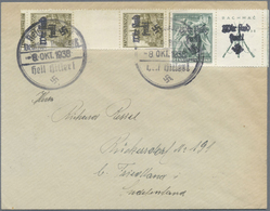 Br Sudetenland - Reichenberg: 1938, Freimarke 1,60 Kr. Im Senkrechten Zwischenstegstreifen Und Gedenkma - Sudetenland