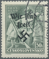 O Sudetenland - Rumburg: 1938, 50 H. Doss Alto Mit Aufdruckabart "tropfenförmiges Ausrufezeichen", Ges - Région Des Sudètes