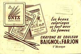 BUVARD CRAYON DE COULEURS ONYX BAIGNOL ET FARJON CACHET LIBRAIRIE MOREL A COLOMBES - Papeterie