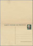 GA Dt. Besetzung II WK - Albanien - Ganzsachen: 1943, 5/5 Q Grün Antwortdoppelkarte Mit Rotem Aufdruck - Besetzungen 1938-45